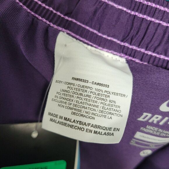 Nike Dri fit purple black pull on shorts lined running workout shorts size xl - Picture 5 of 8